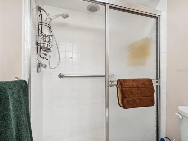 a bathroom with a shower