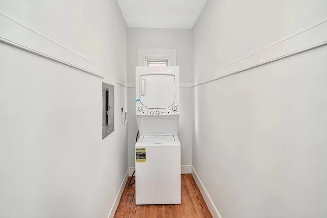 a room with a washer and dryer