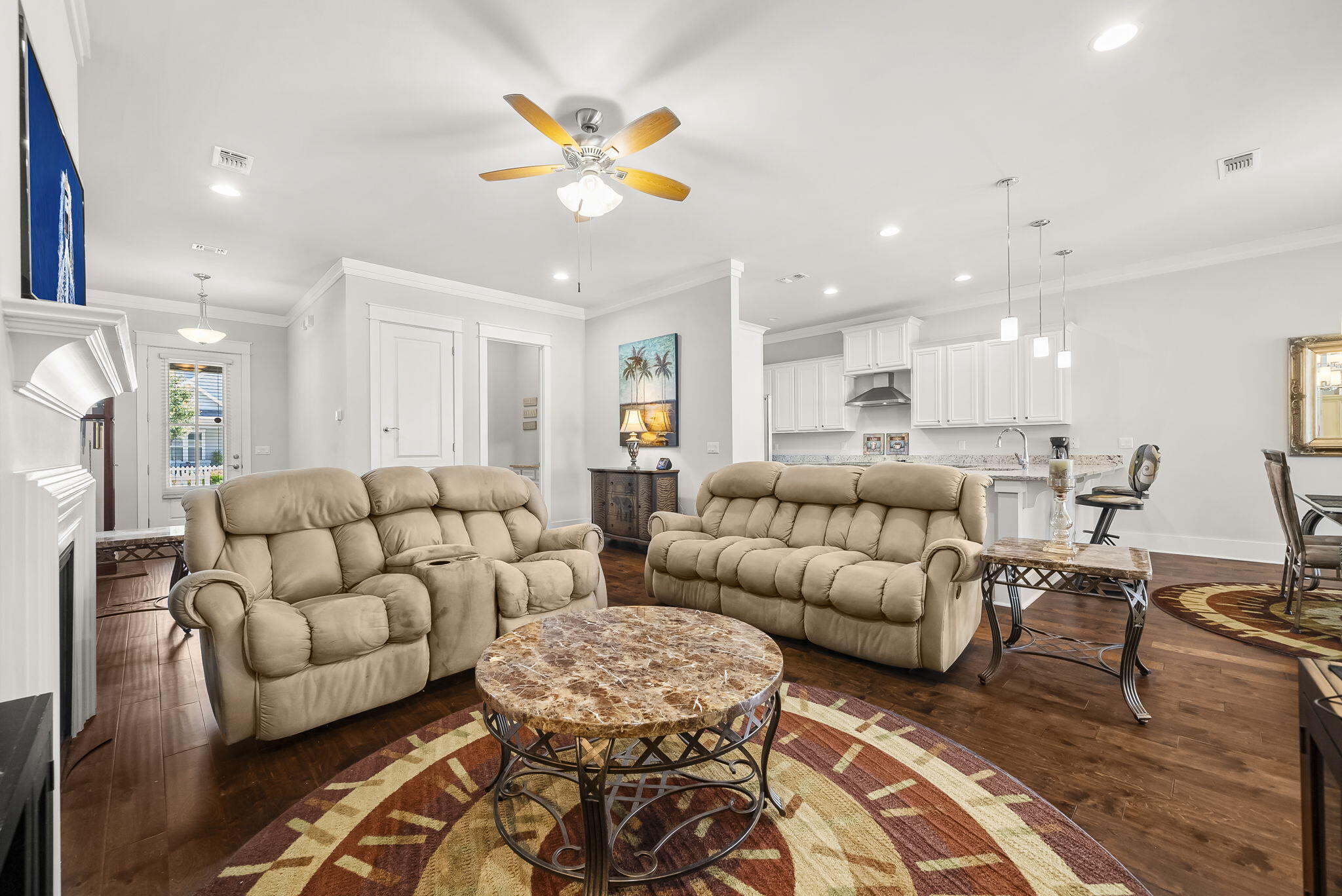 209 Blakely Drew Boulevard Santa Rosa Beach, FL 32459 - Photo 14 of 45 a living room with furniture and kitchen view