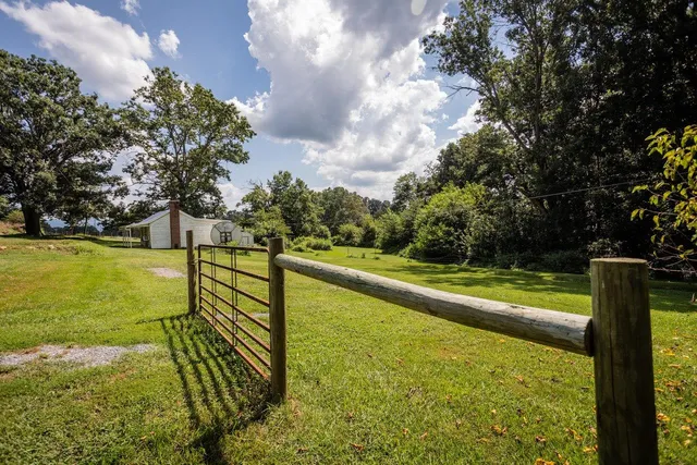 a view of an ocean from a yard