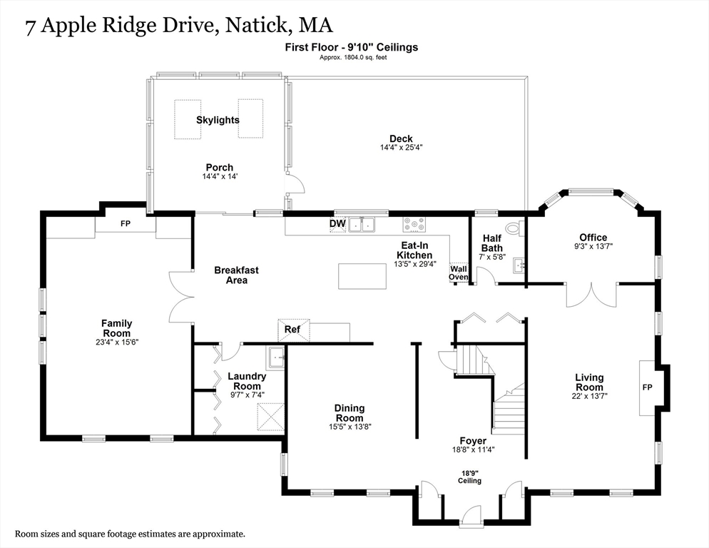 7 Apple Ridge Drive Natick, MA 01760 - Photo 41 of 42 a picture of a floor plan