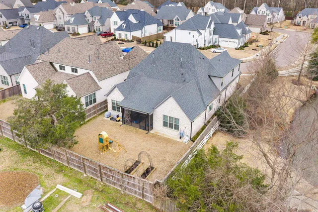 a view of a lake with a park