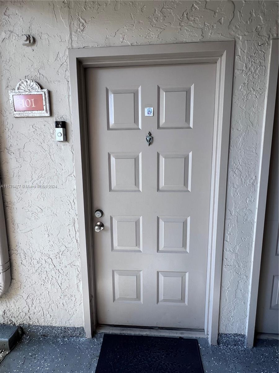 a front door with a door
