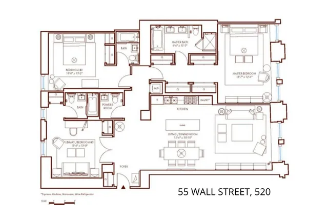 $1,450,000 | 55 Wall Street, Unit 520 | Financial District