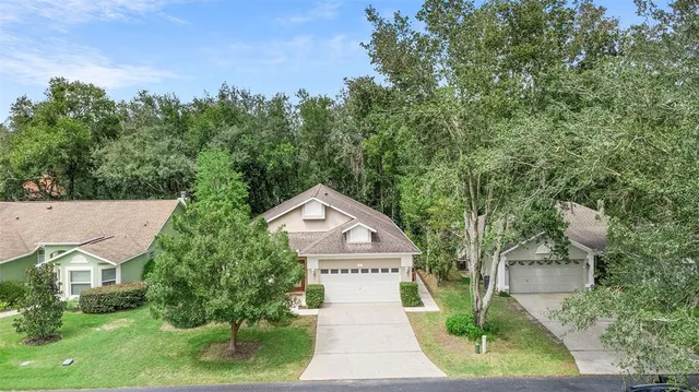 an aerial view of a house