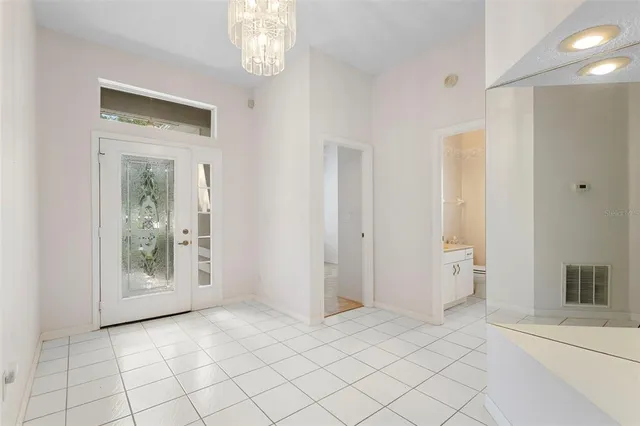 a view of an entryway with a window