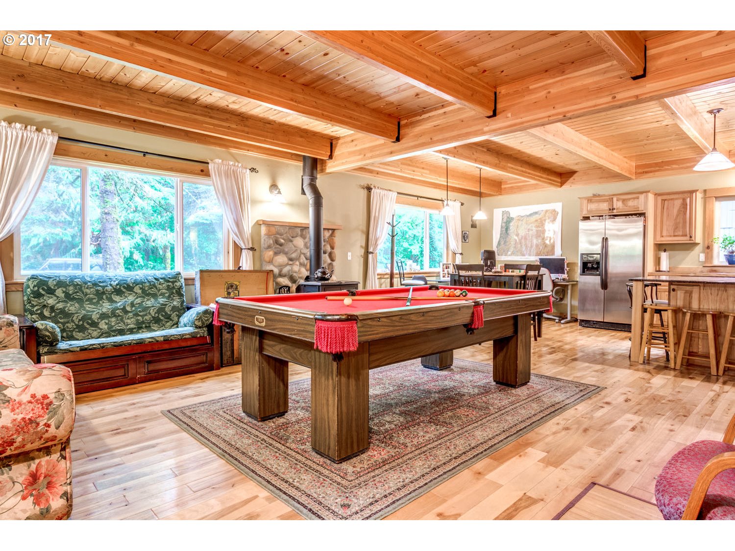 64877 East Pine Tree Way Rhododendron, OR 97049 - Photo 26 of 29 a room with pool table and wooden floor