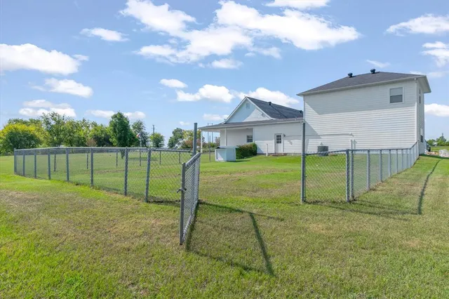 a view of a lush green field