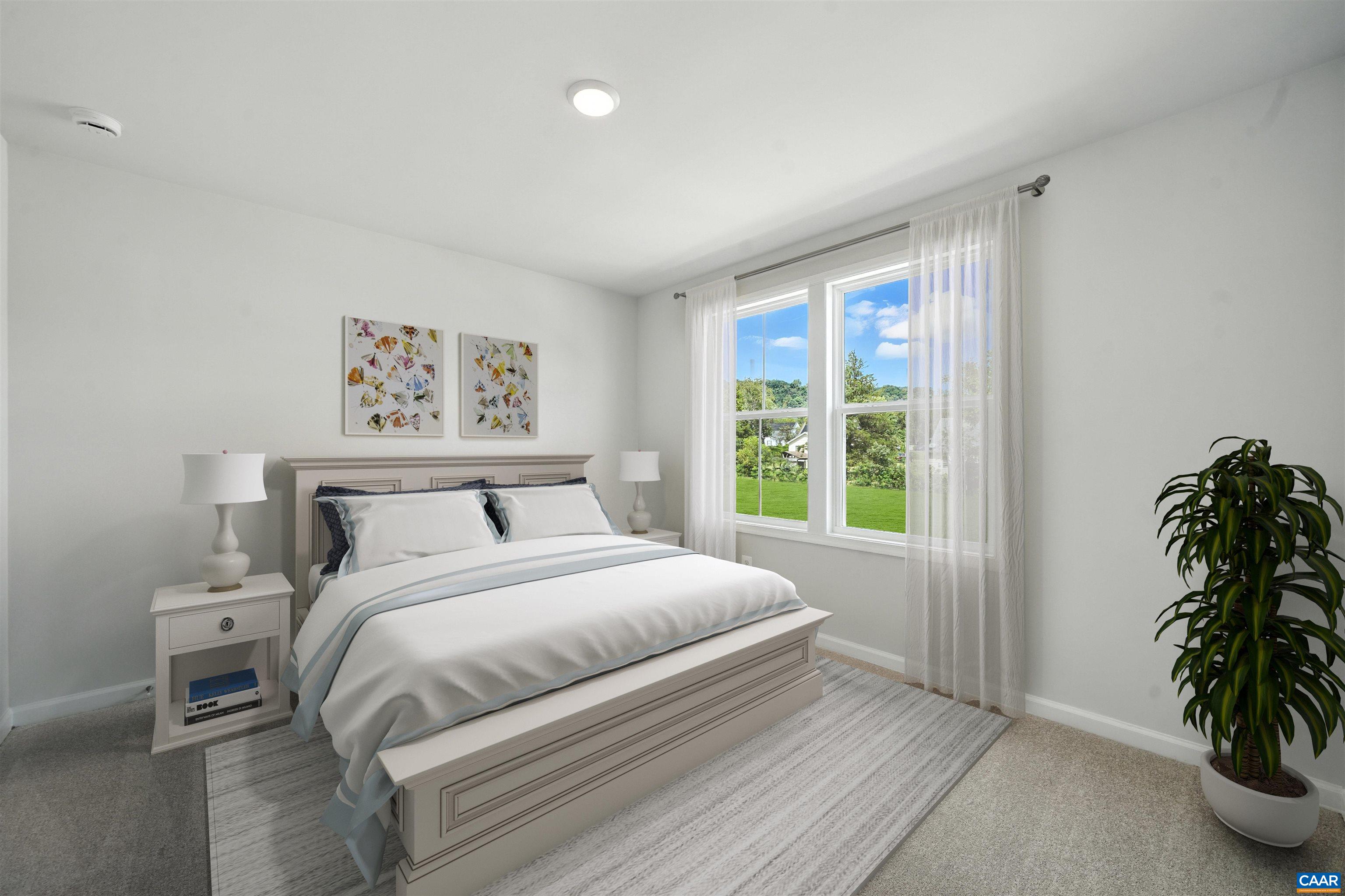 3071 Rambling Brk Lane Crozet, VA 22932 - Photo 11 of 38 a bedroom with a large bed and a potted plant