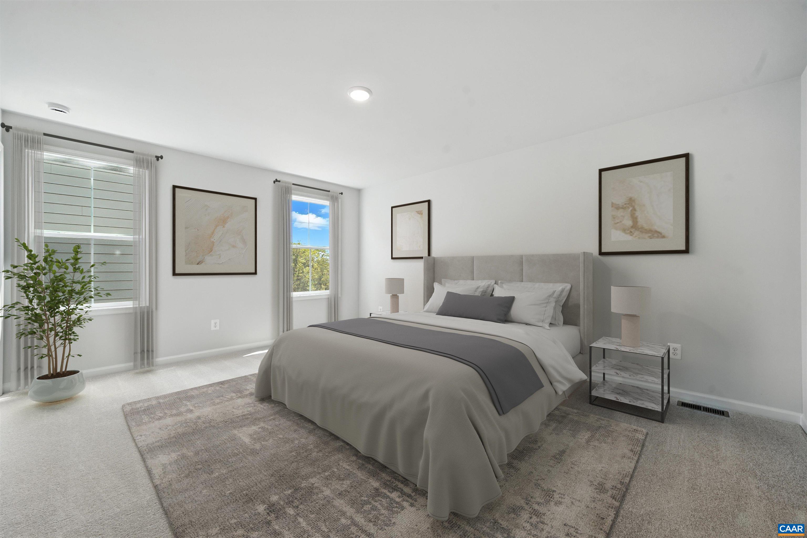 3071 Rambling Brk Lane Crozet, VA 22932 - Photo 8 of 38 a spacious bedroom with a bed and a potted plant