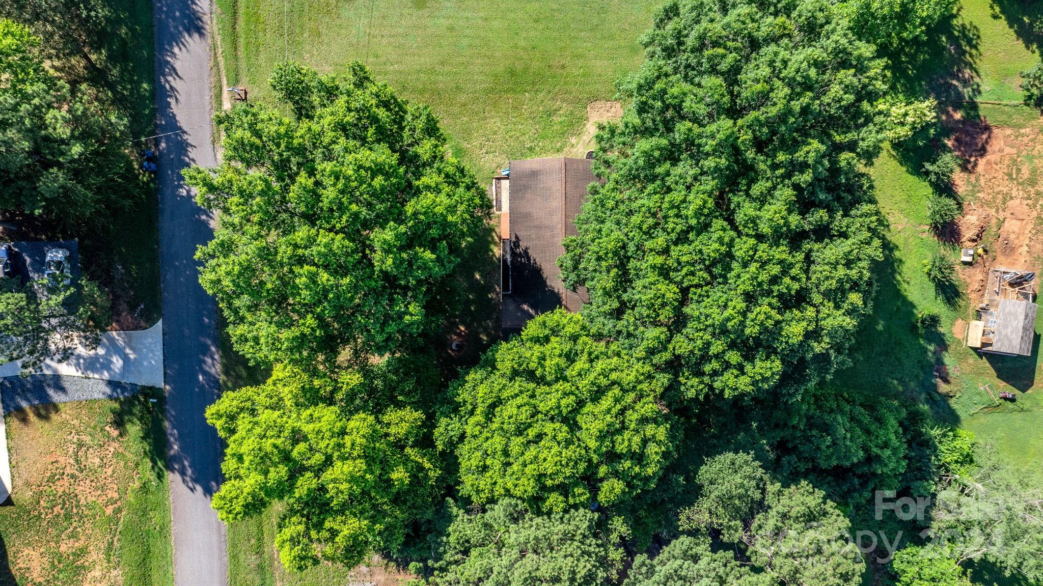 1675 Morningside Drive Newton, NC 28658 - Photo 28 of 36 an aerial view of a yard with plants and large trees