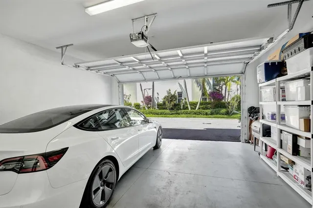 a view of a garage with furniture