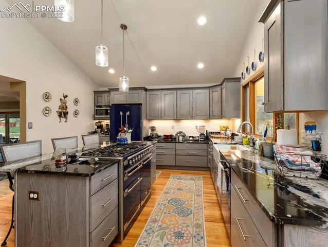 a kitchen with lots of counter top space