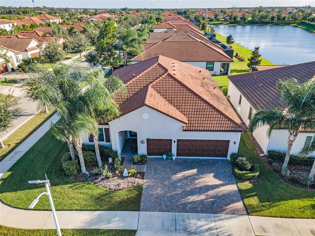 16833 Banner Shell Place Wimauma, FL 33598 - Photo 34 of 55 a aerial view of a house with swimming pool and a yard