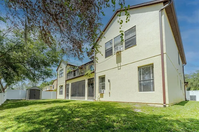 a view of a garden with a tree