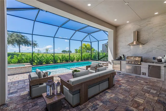 a outdoor living space with furniture and a patio