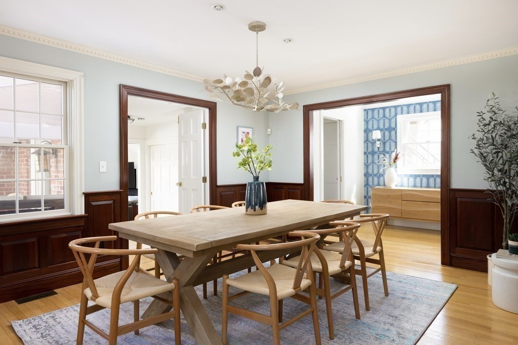 208 South Street Brookline, MA 02467 - Photo 6 of 30 a view of a dining room with furniture window and wooden floor