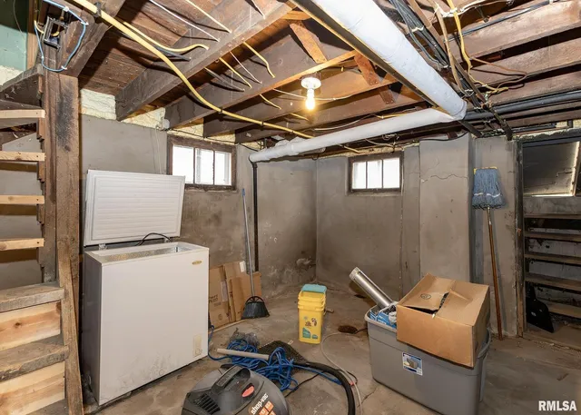 a view of a storage room with washer and dryer