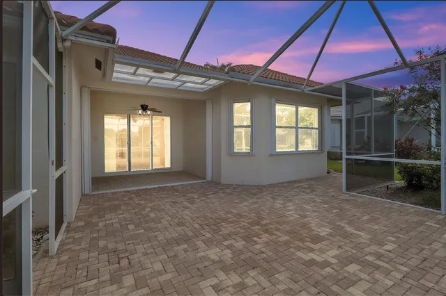 a view of a room with wooden walls
