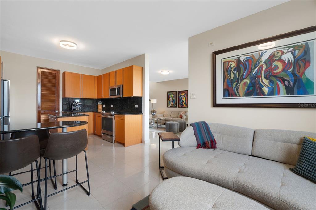 1 Palma Real Avenue, Unit 2 A6 Guaynabo, PR 00969 - Photo 17 of 49 a living room with furniture and kitchen view
