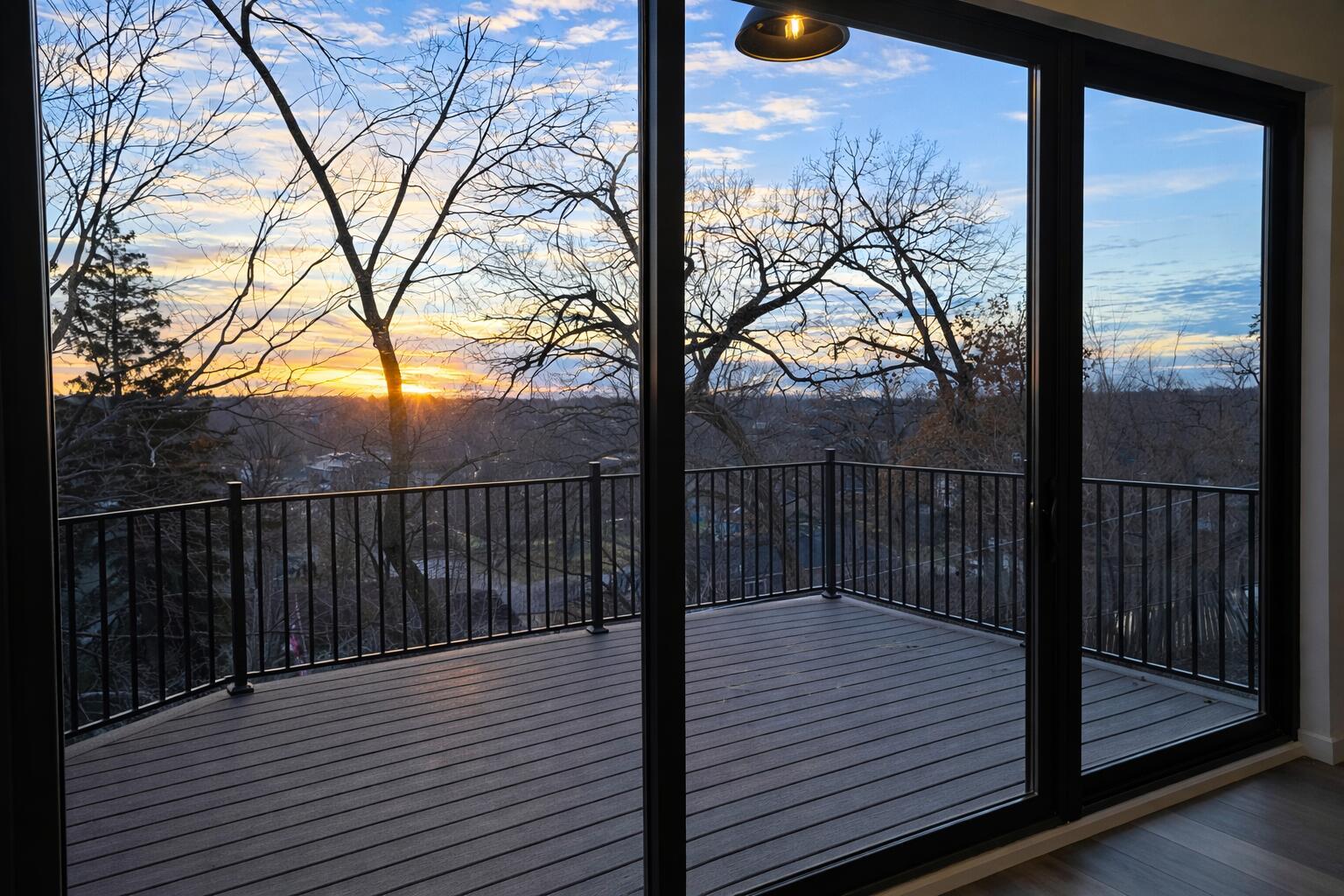298 Apache Trail Lake In The Hills, IL 60156 - Photo 7 of 23 a view of a balcony with wooden floor and fence