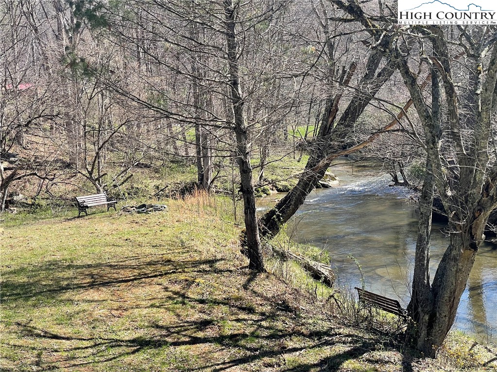 6 Stonegate Lane Creston, NC 28615 - Photo 20 of 22 a backyard of a house with large trees