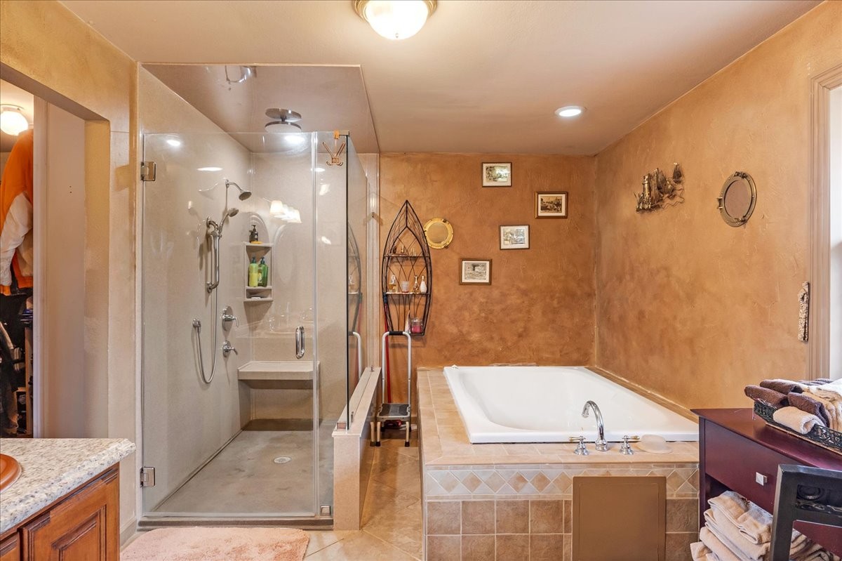 48 Mt Lebanon Road Lawrenceburg, TN 38464 - Photo 33 of 85 a bathroom with a granite countertop sink mirror and shower