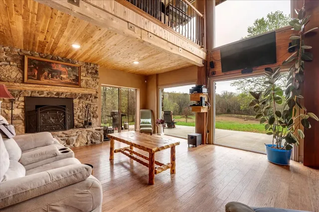 a view of a lake with a mountain in the background