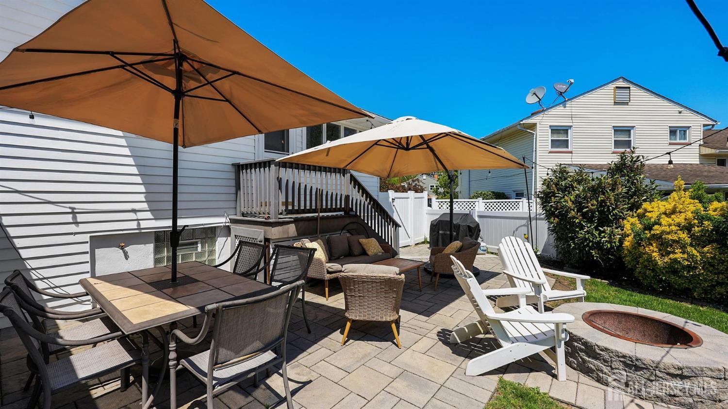 47 Miliken Road Colonia, NJ 07067 - Photo 33 of 40 a view of a patio with table and chairs under an umbrella