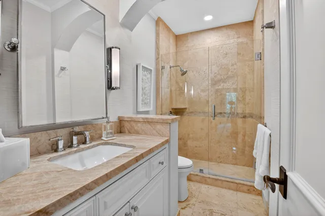 a dining room with furniture window and outside view