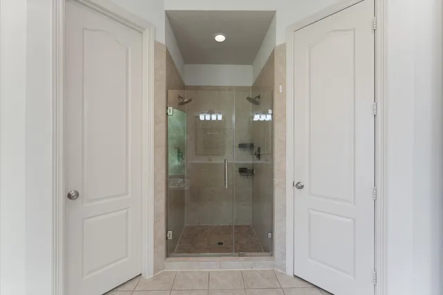 a bathroom with a shower