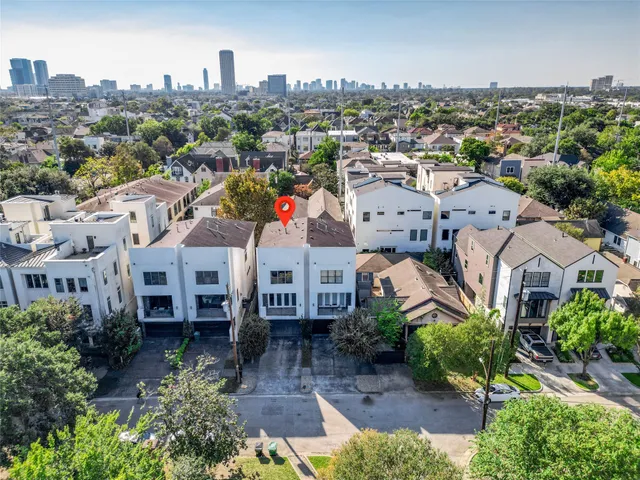 an aerial view of multiple house