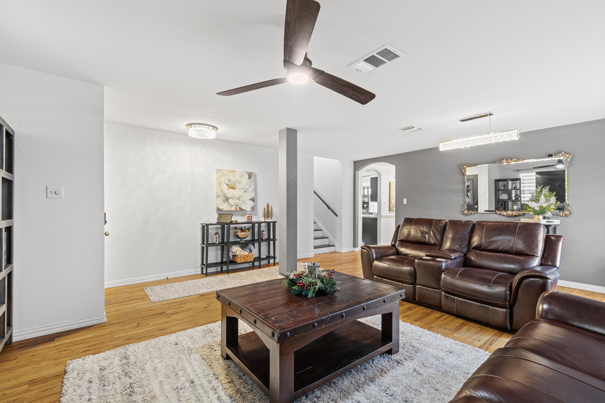 615 Barbara Way Bastrop, TX 78602 - Photo 5 of 27 a living room with furniture and wooden floor