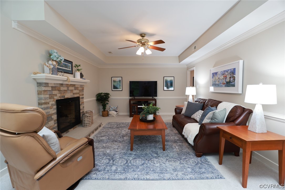 6314 Walnut Bend Drive Midlothian, VA 23112 - Photo 16 of 50 a living room with furniture a fireplace and a flat screen tv
