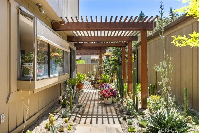 a view of a porch with furniture