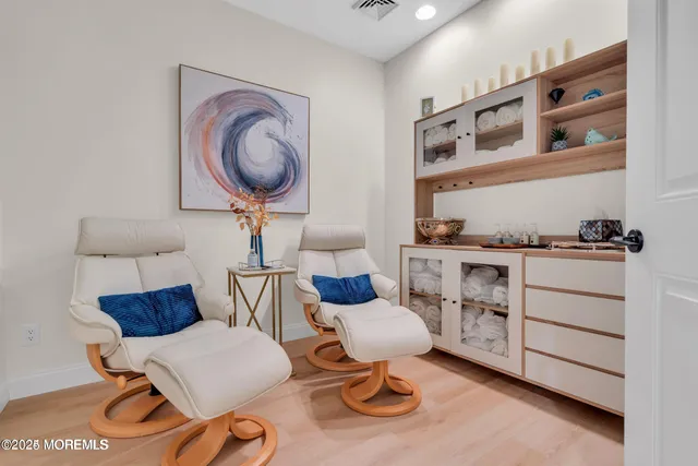 a work room with furniture