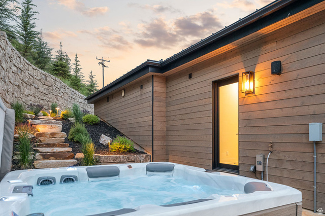 1400 Weber Wild Road Oakley, UT 84055 - Photo 45 of 55 Outdoor spa with a stone staircase and integrated lighting