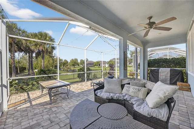 a outdoor space with patio the couches and a dining table with garden view