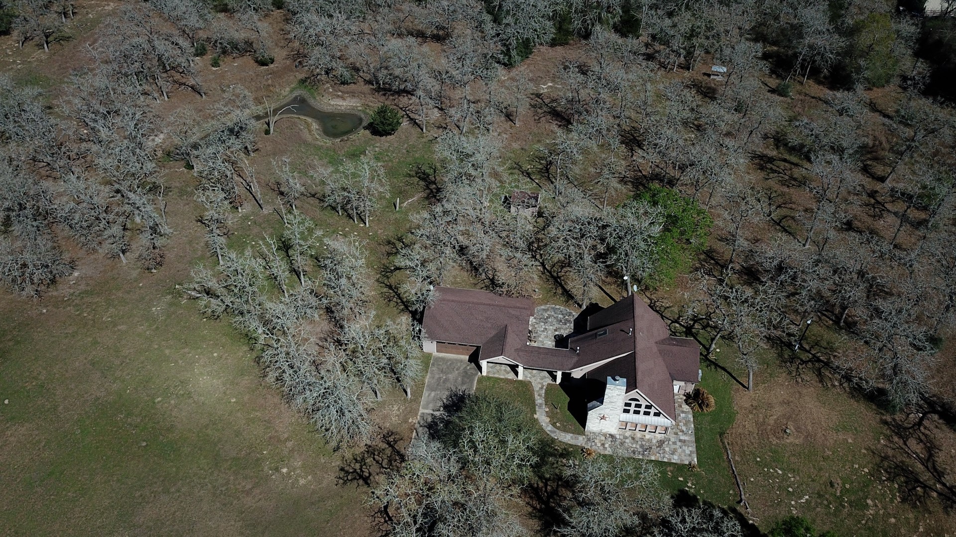 3337 Brunes Mill Road Columbus, TX 78934 - Photo 41 of 48 an aerial view of a house with a yard