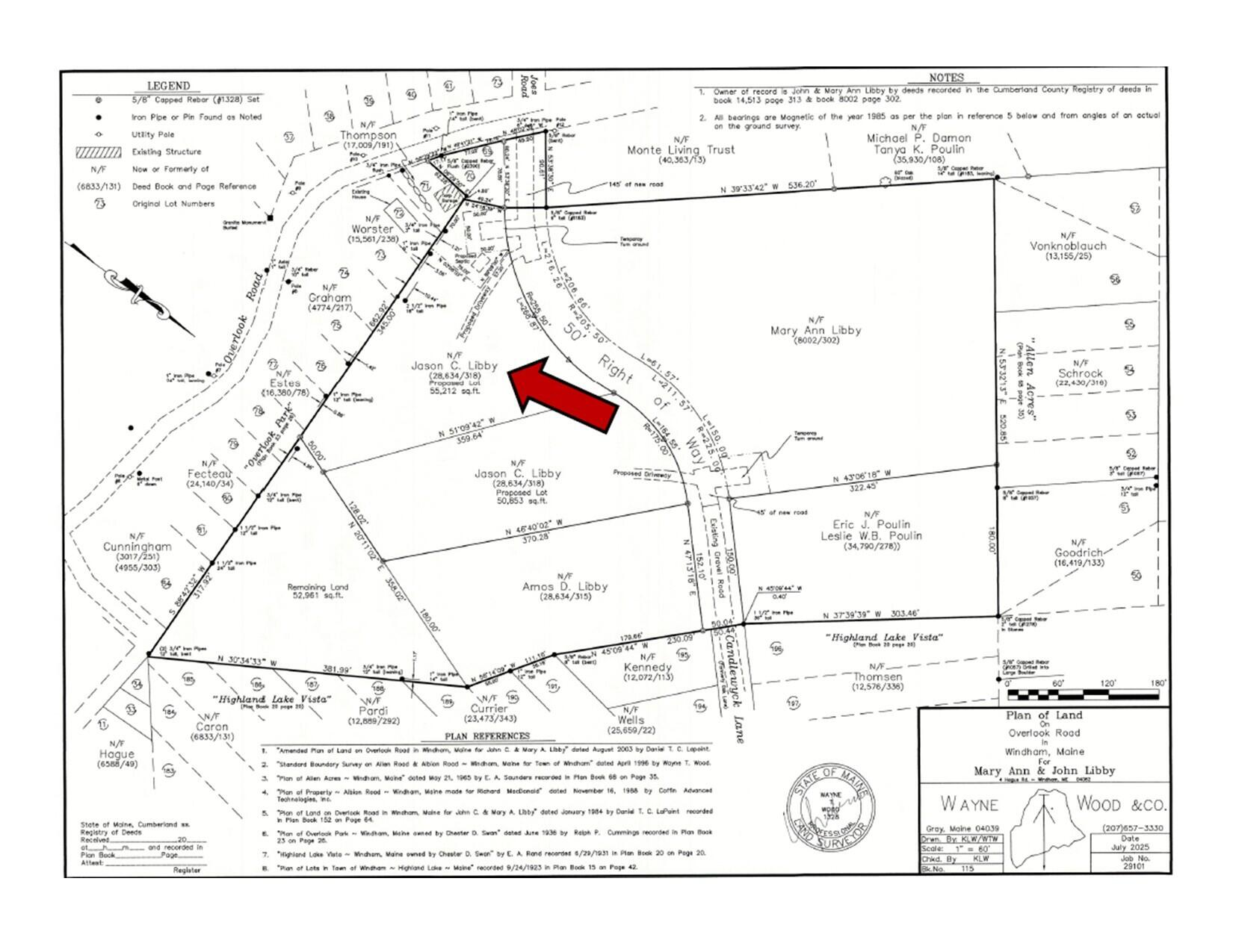 Lot#2 Candlewyck Road Windham, ME 04062 - Photo 2 of 7 Full Survey + Lot #2 + ROW