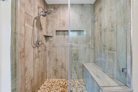 a bathroom with a shower