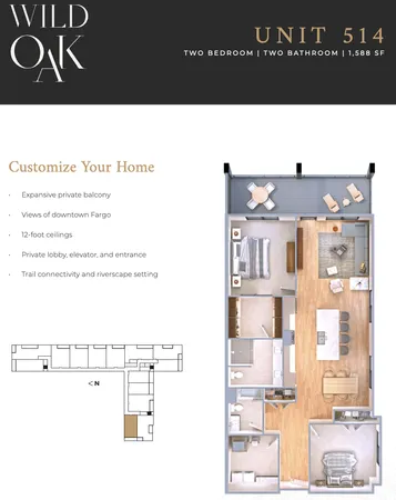 $699,000 | 505 Oak Street North, Unit 514, Fargo, ND 58102
