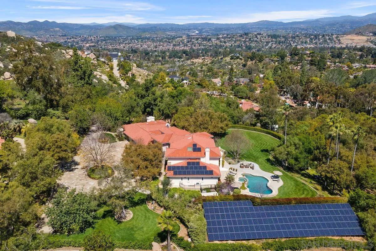 15629 Boulder Mountain Road Poway, CA 92064 - Photo 49 of 64 an aerial view of residential houses with outdoor space and trees