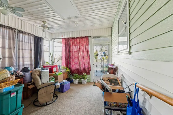 a view of a room with furniture