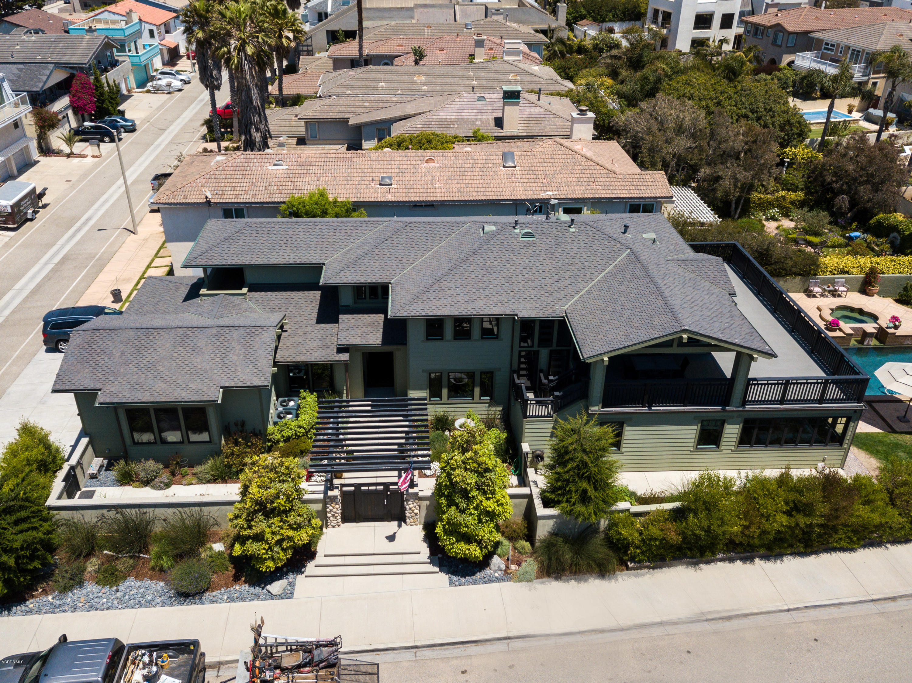 1520 Mandalay Beach Road Oxnard, CA 93035 - Photo 8 of 43 a aerial view of a house with a yard and potted plants
