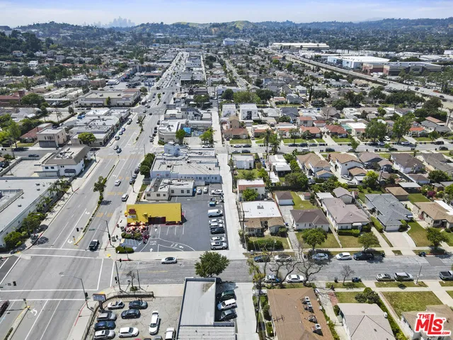 an aerial view of a city