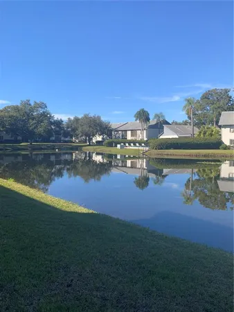 a view of a swimming pool and a yard