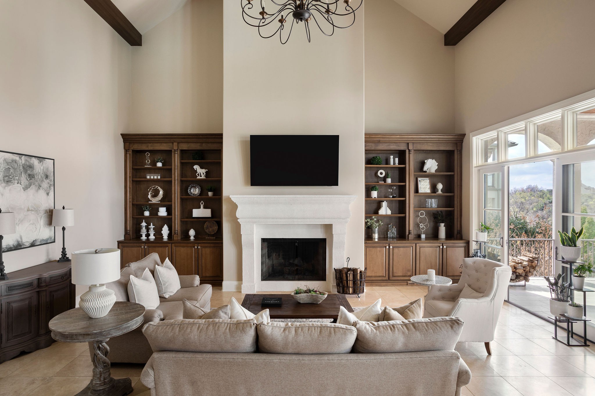 423 Canterbury Rise Franklin, TN 37067 - Photo 21 of 100 a living room with furniture a fireplace and a flat screen tv