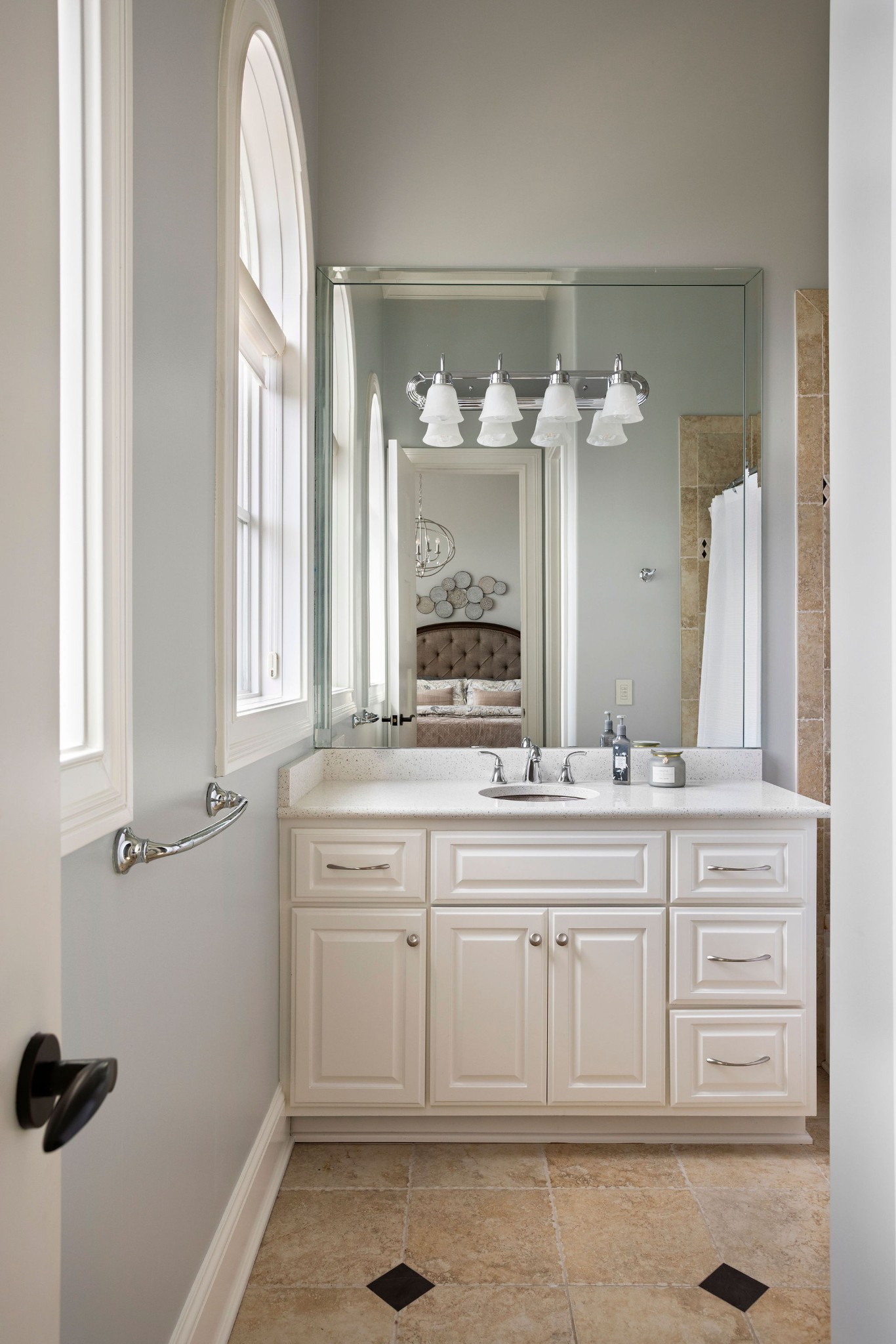 423 Canterbury Rise Franklin, TN 37067 - Photo 45 of 100 a spacious bathroom with a granite countertop sink a mirror and a bathtub