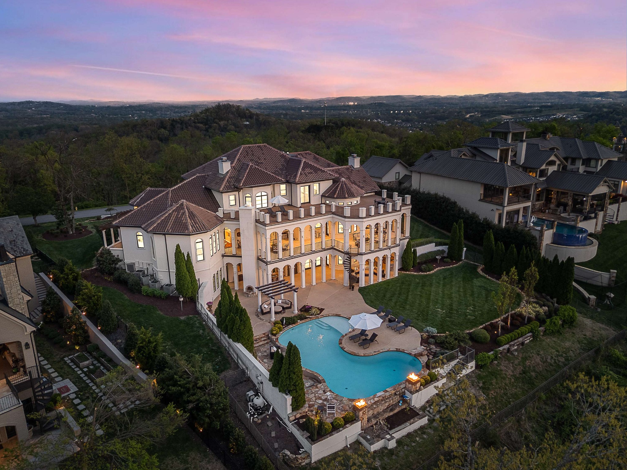 423 Canterbury Rise Franklin, TN 37067 - Photo 97 of 100 an aerial view of a house with garden space and street view